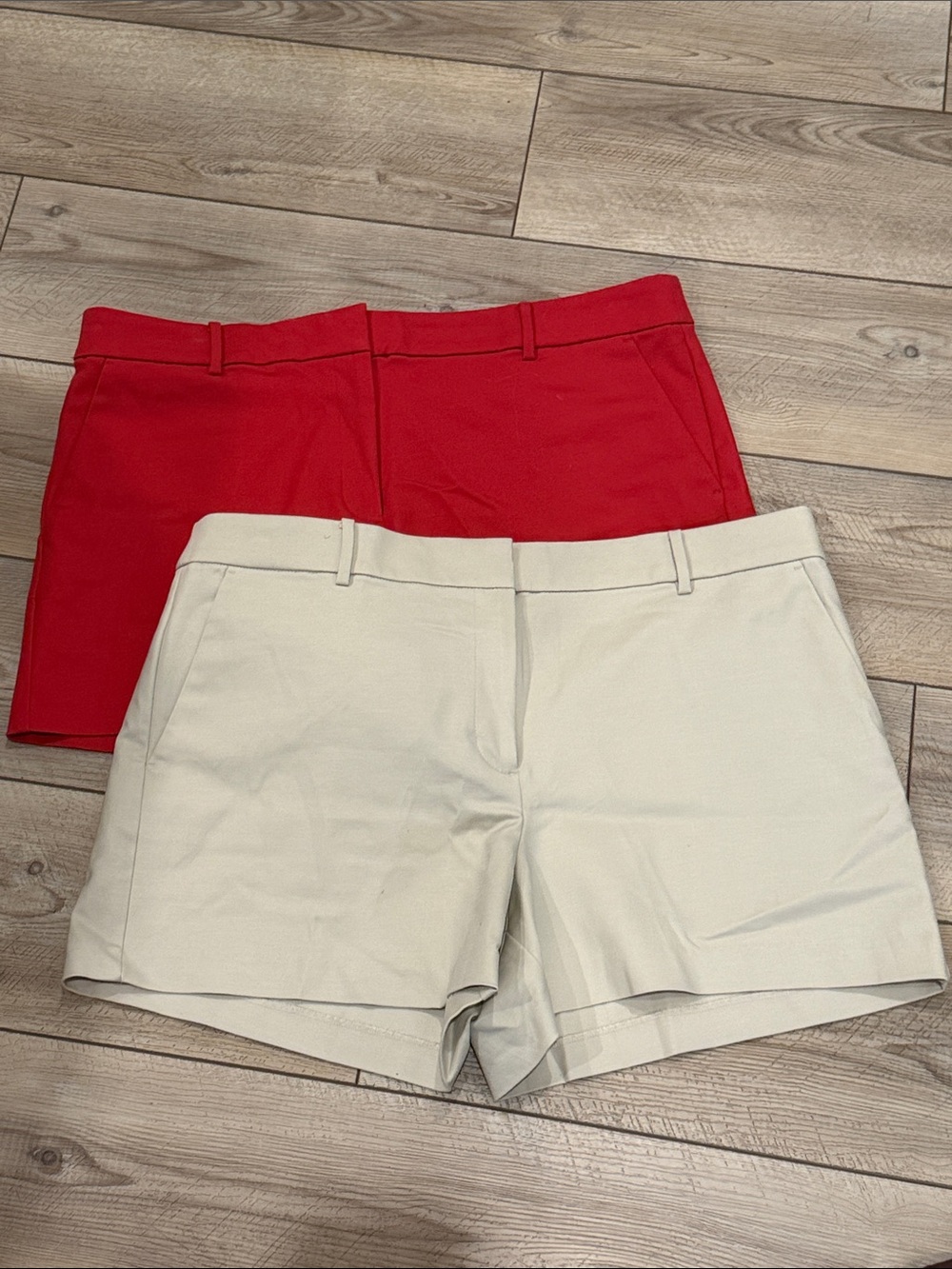 Loft Women’s Red and Cream Tailored Shorts